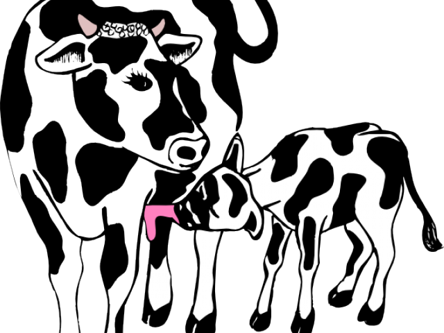 Cattle Clipart Lembu - Cow And Baby Clip Art (640x480), Png Download