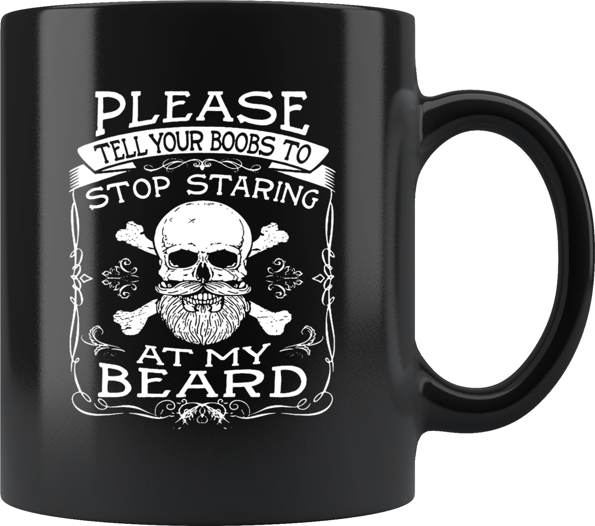 Funny Beard Black Ceramic Coffee Mug Quotes Cup Sayings - There's Too Much Blood In My Caffeine System (2000x2000), Png Download