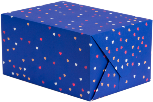 Multi Coloured Hearts Wrapping Paper Sheet - Box (654x700), Png Download