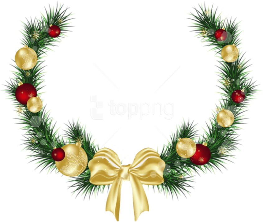Christmas Pine Decoration Png - Christmas Decoration Png Clip Art (850x733), Png Download