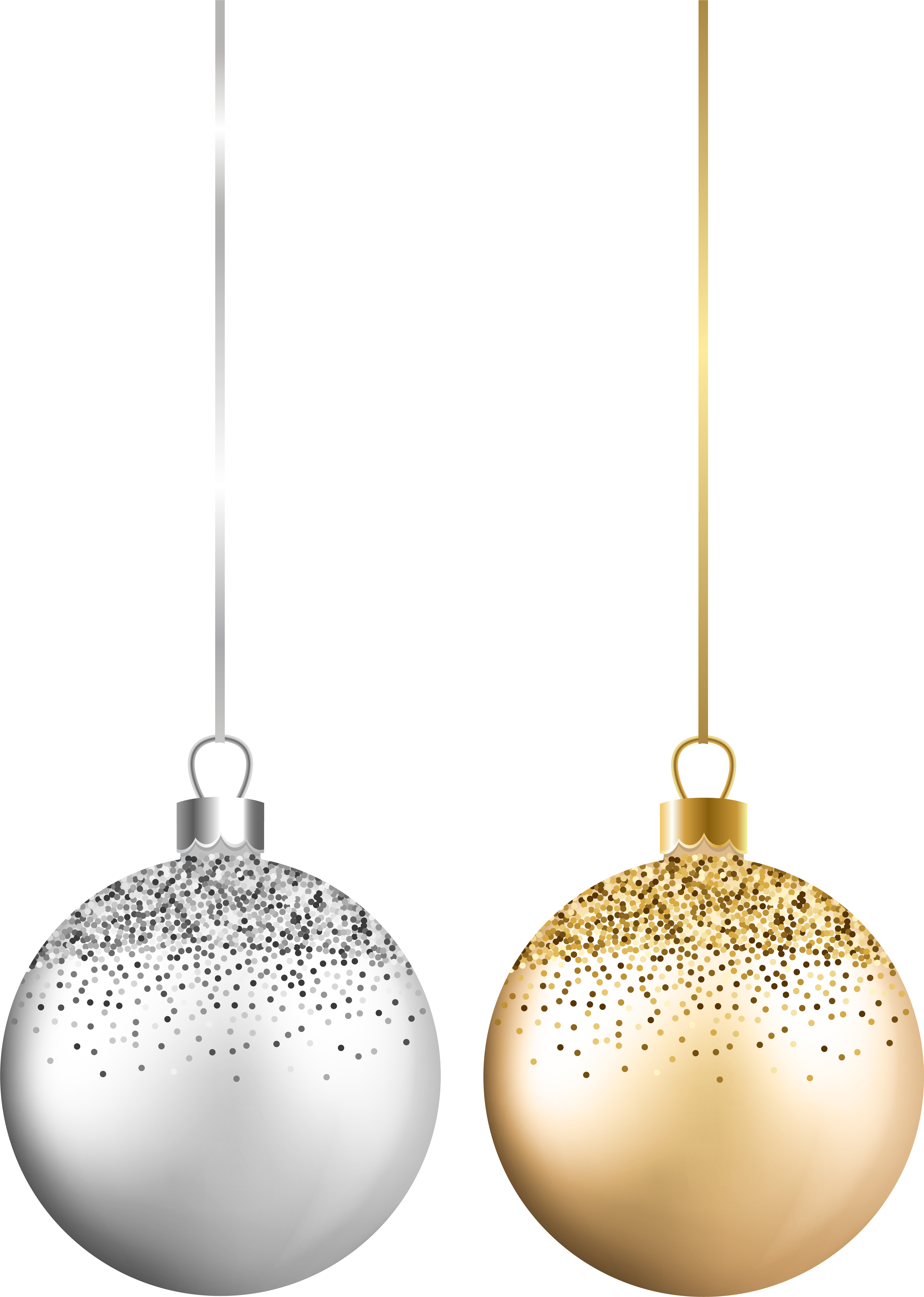 Gold And Silver Christmas Balls Png (5739x8000), Png Download