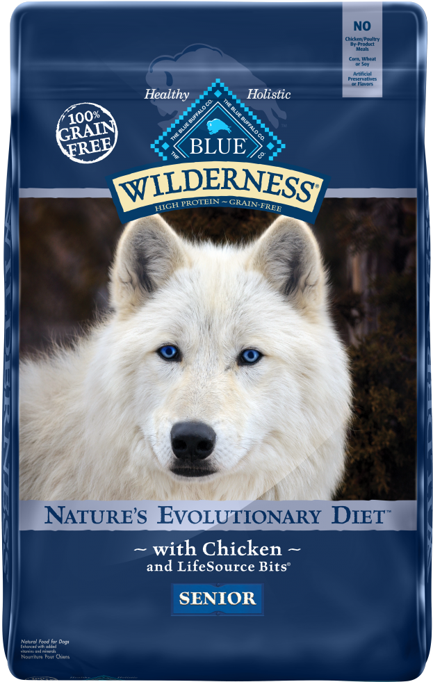 Blue Buffalo Wilderness Grain Free Senior Chicken Dry - Blue Wilderness Senior (682x1000), Png Download