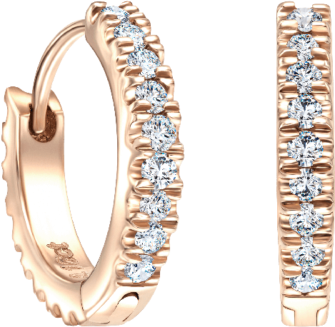 17ct Claw Set Round Brilliant Diamond Hoop Earrings (700x700), Png Download