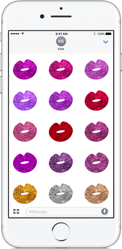 Glam Kisses Sticker Pack Available On The App Store - Circle (440x875), Png Download