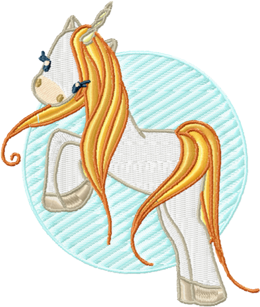 Adorable Unicorns 10 Machine Embroidery Designs Cd - Mane (542x640), Png Download