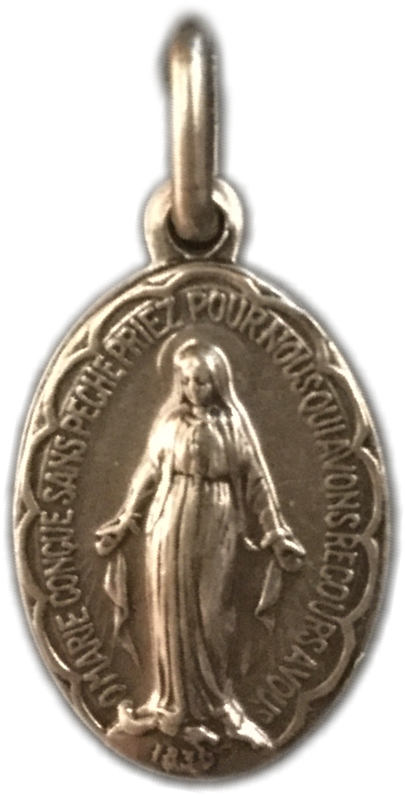 Miraculous Medal, Antique Silver - Medalla Angel De La Guarda (800x800), Png Download