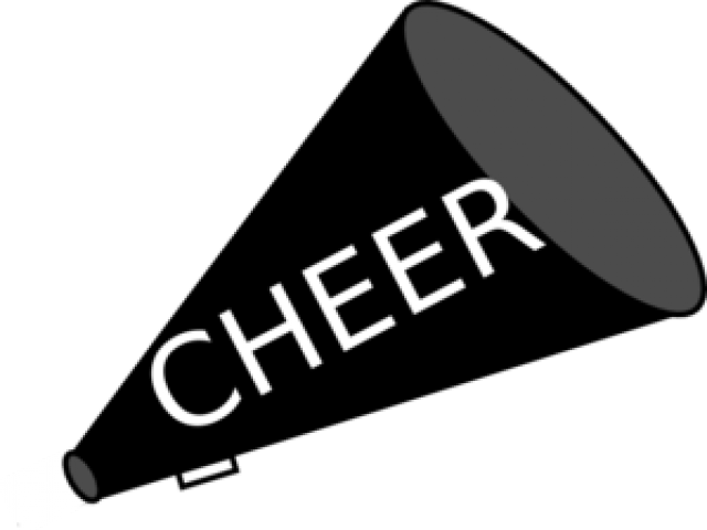 Cheerleader Clipart Bullhorn - Black And White Cheerleading Clipart (640x480), Png Download