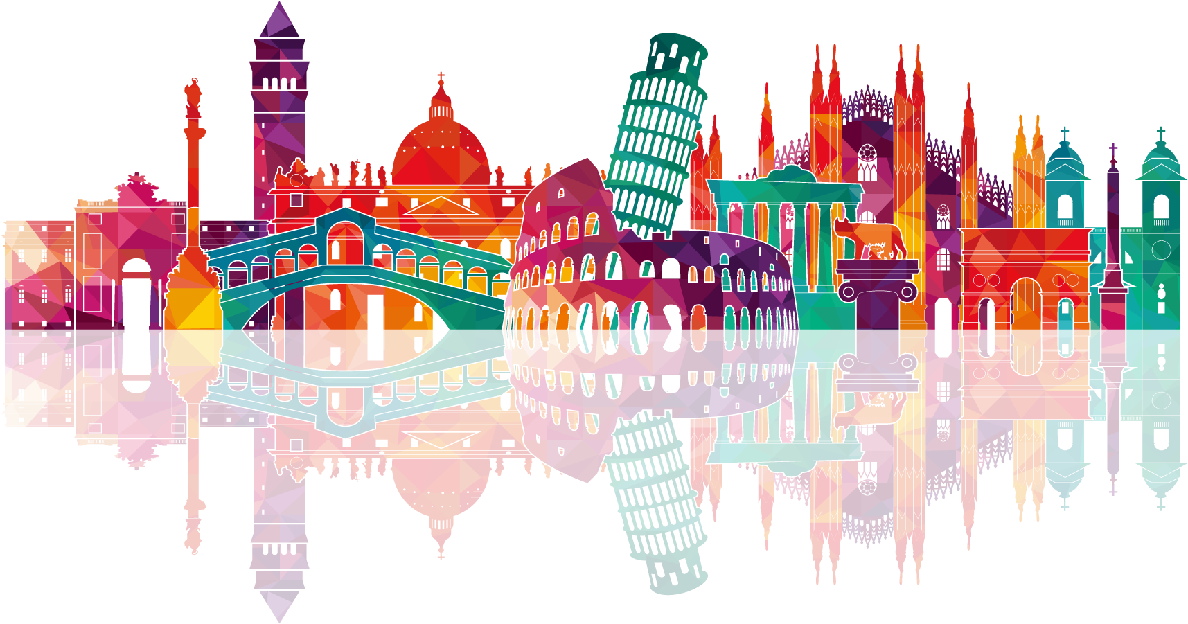 Italy Skyline Royalty Free Colorful Silhouette Royaltyfree - Italian Skyline (1754x1358), Png Download