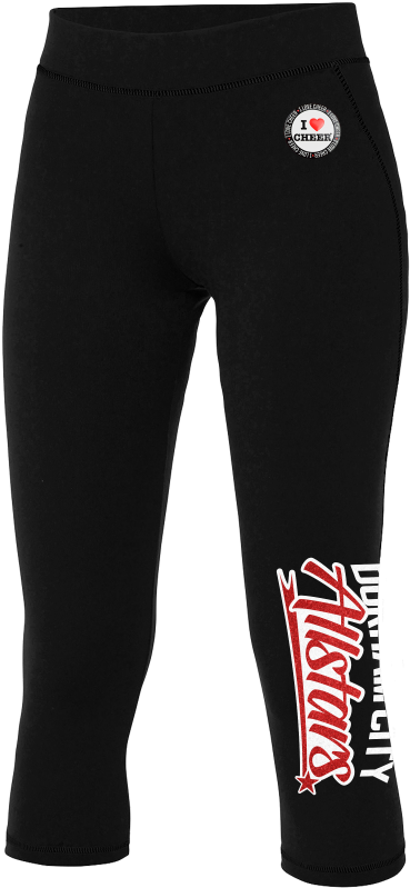 Adult Black Durham City Allstars Capri Pants With Glitter - Tights (1000x1000), Png Download