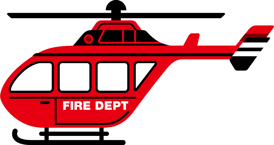 Bombeiros E Polícia - Firefighter Helicopter Clipart (900x478), Png Download