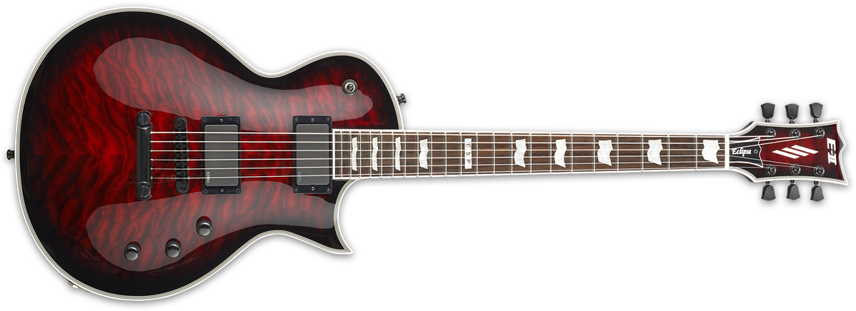 See Thru Black Cherry Sunburst - Esp Ltd Ec 1000 Fluence Tiger Eye (1200x444), Png Download