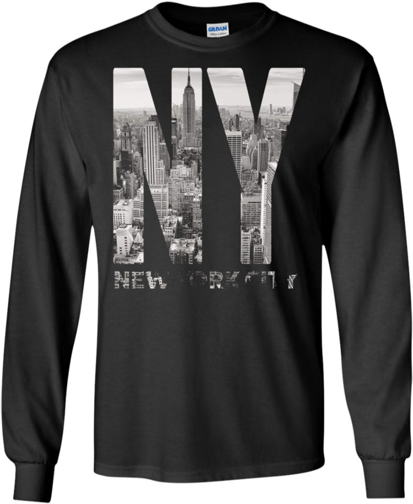New York City Skyline Nyc Manhattan Apparel - Shirt (1024x1024), Png Download