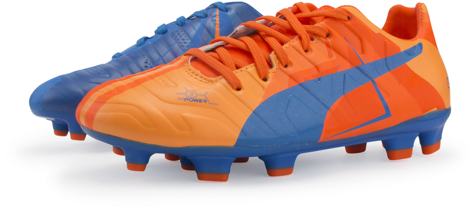 Puma Kids Evopower 3 H2h Fg Orange Clown Fish/electric - Soccer Cleat (1000x781), Png Download