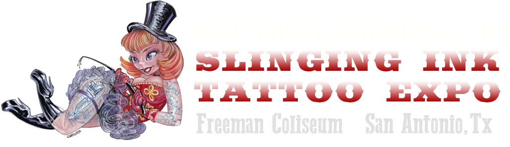 Slinging Ink Tattoo Expo - Sitting (1077x299), Png Download