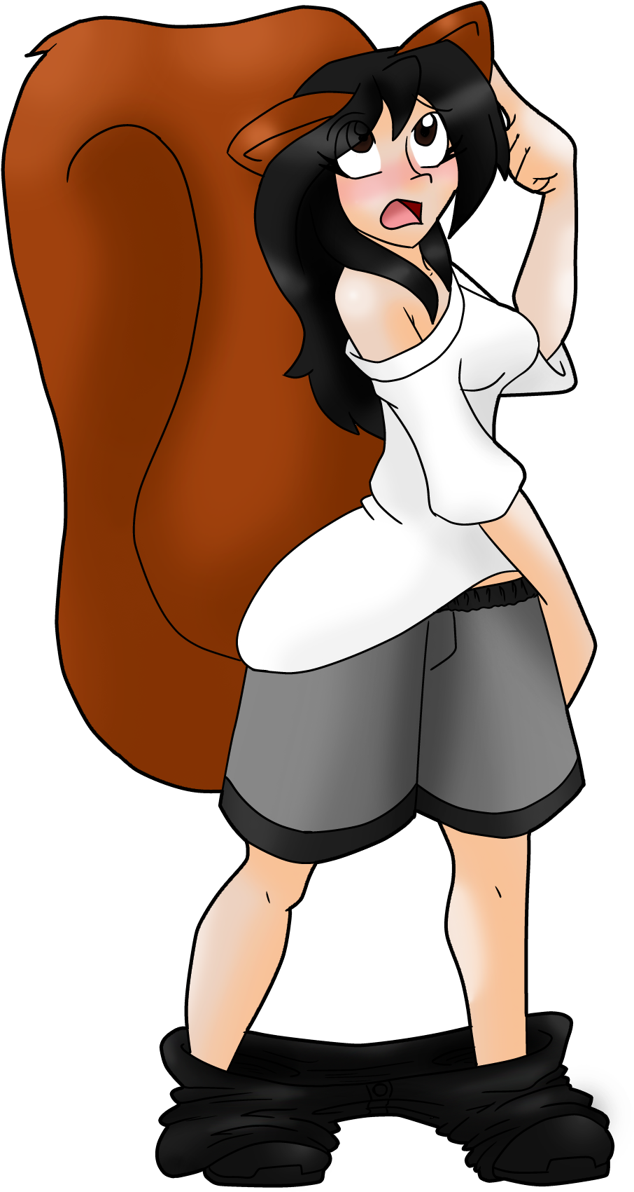 Clipart Squirrel Girl Squirrel - Cartoon (967x1754), Png Download