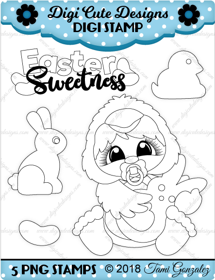 Easter Baby Chick Digi Stamp-easter, Baby, Chick, Peep, - Cartoon (600x600), Png Download