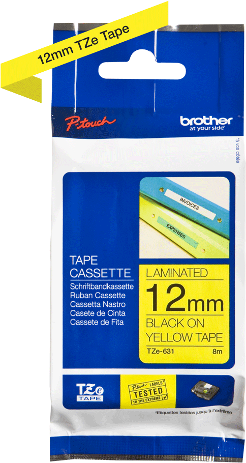 Brother Tze631 Labelling Tape - Brother Tape 12mm (923x960), Png Download
