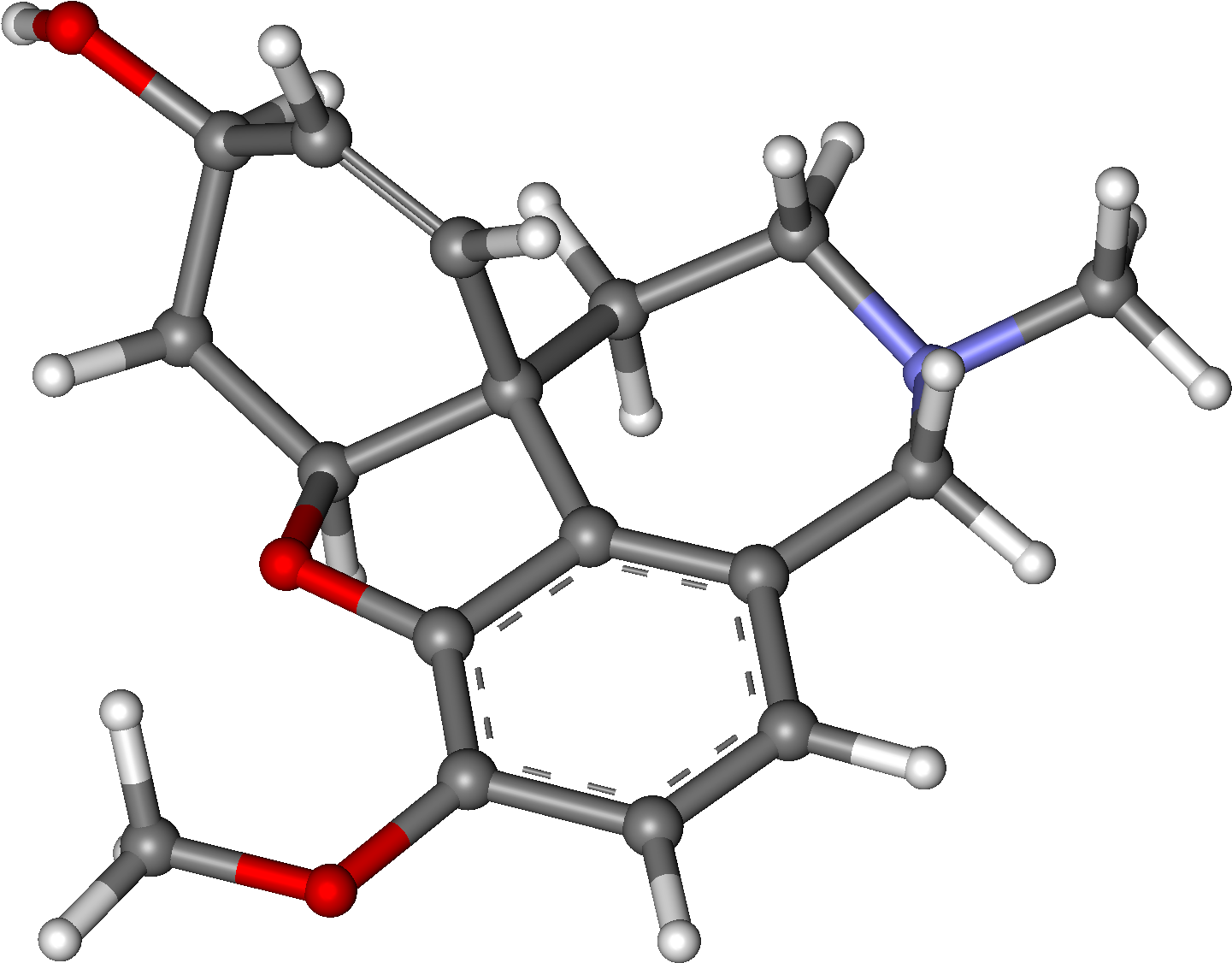 Galantamine Ball And Stick - Drawing (1999x1319), Png Download