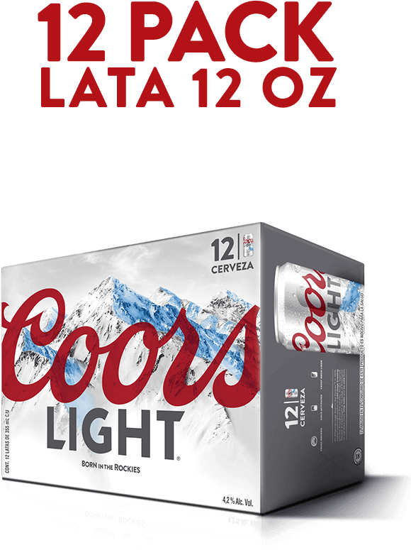 Coors 12 Pack Lata - Caja De Coors Light (640x1025), Png Download