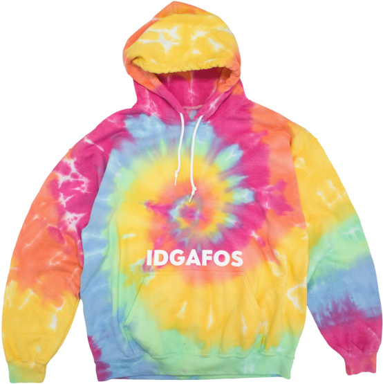 $59 - - Idgafos Tie Dye Hoodie (600x600), Png Download