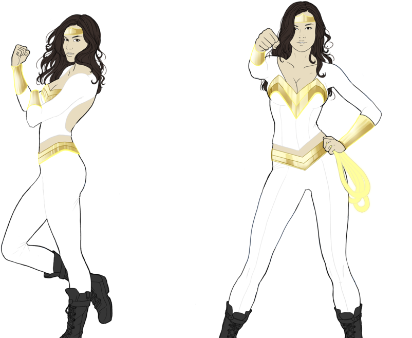 Wonderwoman - Cartoon (1000x672), Png Download