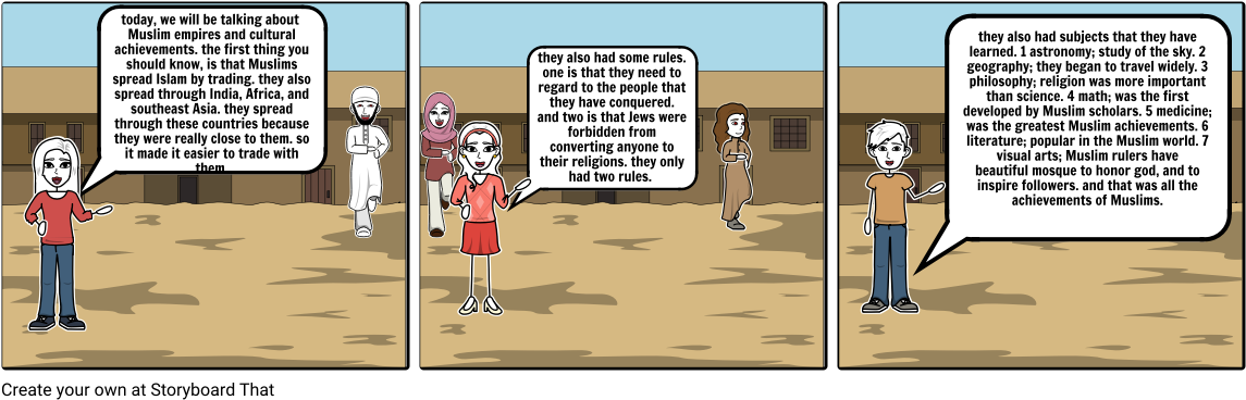 Muslim Empires And Cultural Achievements - Cartoon (1164x385), Png Download