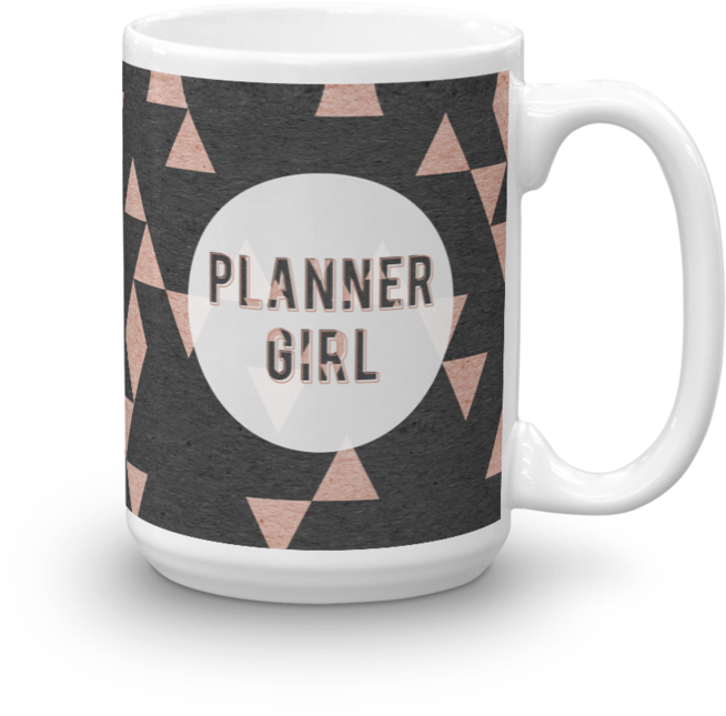 Rose Gold Triangle 'planner Girl' Mug - Mug (800x800), Png Download