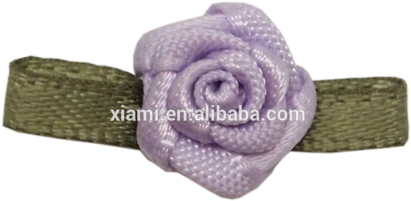 Party Decorated Purple Rose With Green Leaf Mini Ribbon - Artificial Flower (1000x1000), Png Download