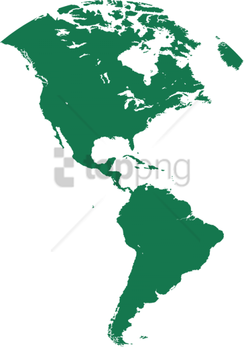 Free Png North And South America Silhouette Png Image - Map South And North America Png (480x682), Png Download