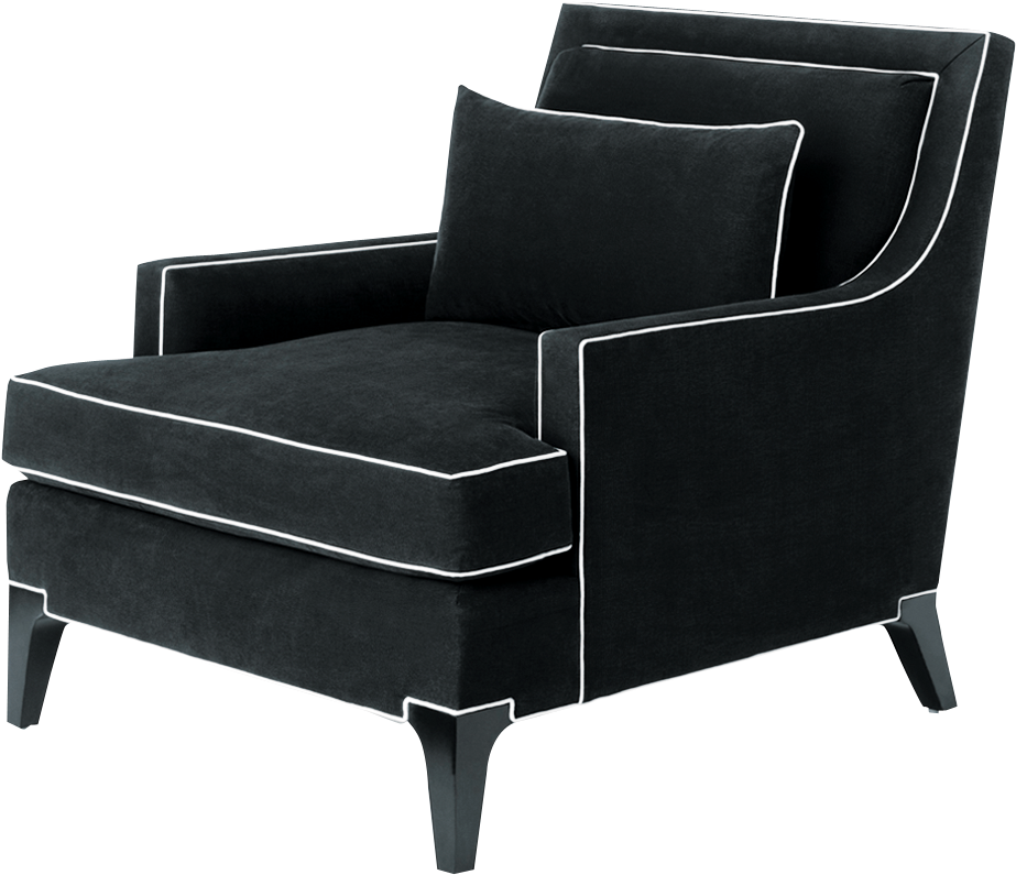 Contrasting Piping Enlivens The Norwich Lounge Chair - Club Chair (1007x1343), Png Download