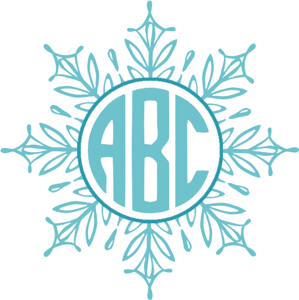 Free Custom Snowflake Monogram - Circle Monogram Png (650x650), Png Download