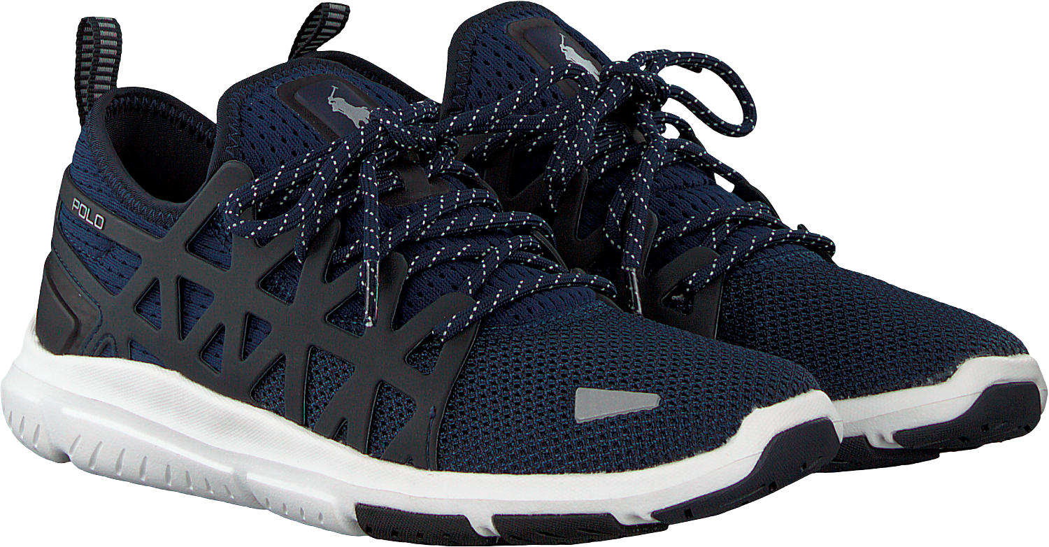 Blue Polo Ralph Lauren Sneakers Train200 Dames Womens (1500x796), Png Download