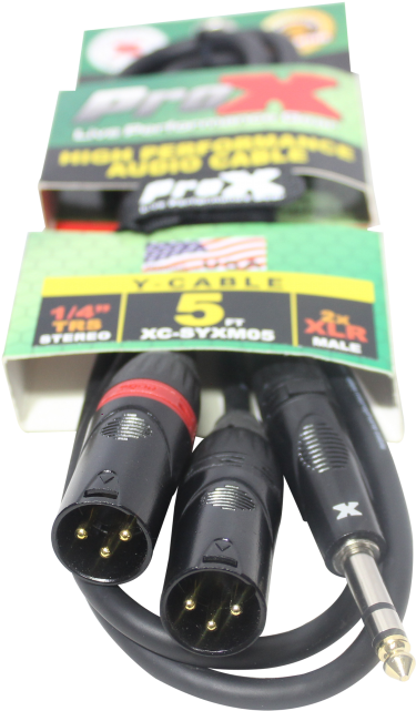 1/4" Trs M Stereo To Dual Xlr3 M High Performance Y - Coaxial Cable (650x650), Png Download