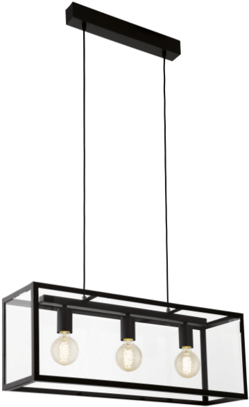 Styles - Pendant Lighting Black Frame (800x620), Png Download