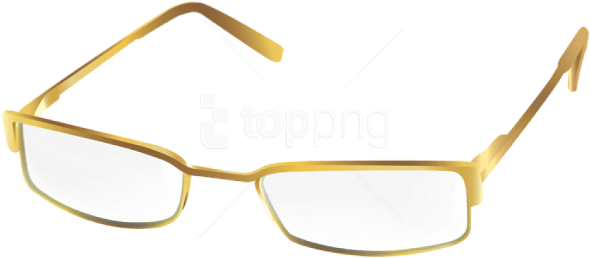 Free Png Download Gold Glasses Clipart Png Photo Png - Gold Glasses Png (850x370), Png Download