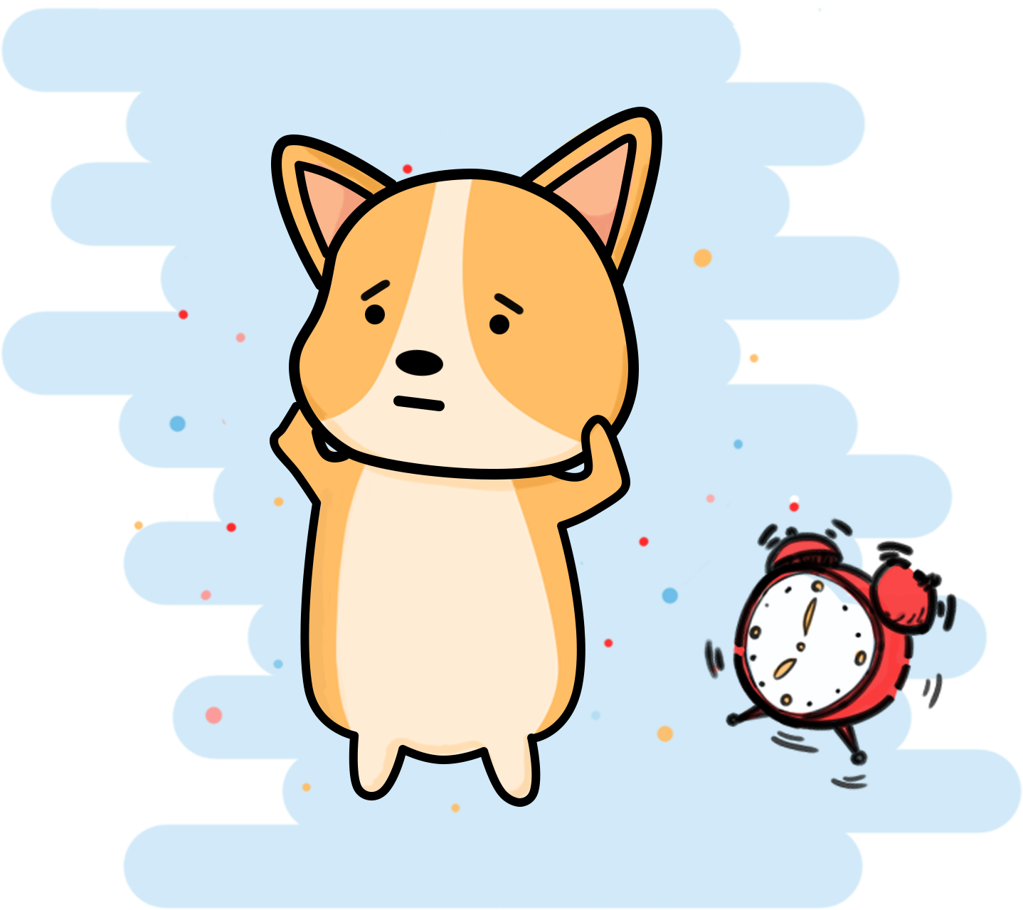 Кеджи Мультфильм Будильник Домашнее Животное Png And - Cartoon (2000x2000), Png Download