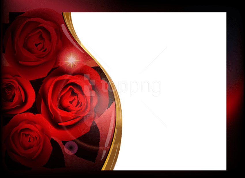 Free Png Best Stock Photos Roses Photo Frame Background - Portable Network Graphics (850x617), Png Download