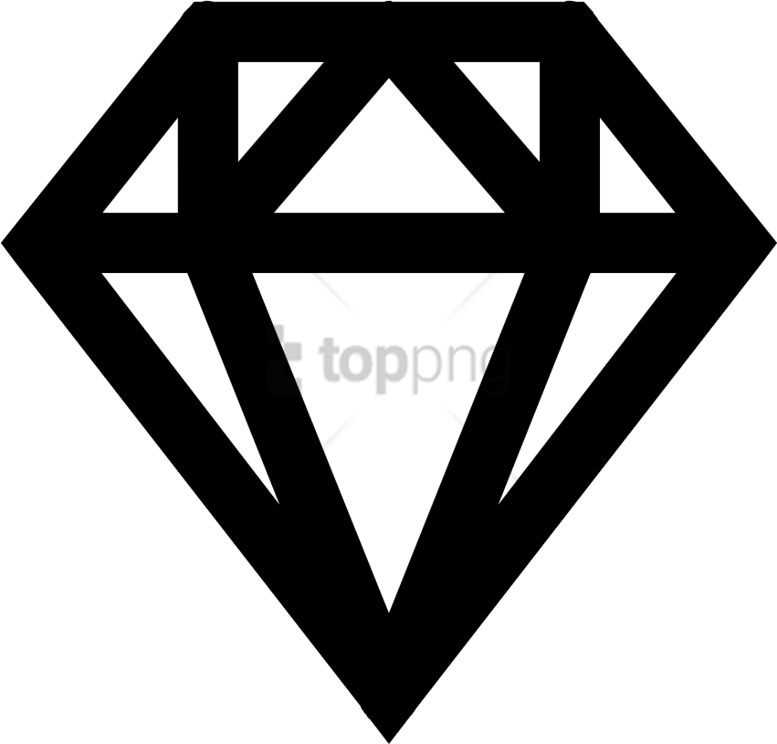 Free Png Brilliant Black Diamond- Diamond Icon Font - Diamond Icon Font Awesome (851x815), Png Download