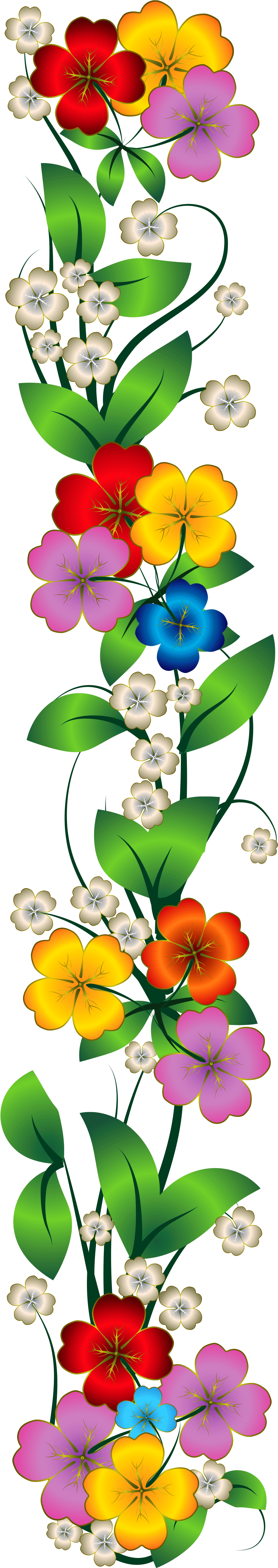 Chain Of Flowers Clipart (1200x5866), Png Download
