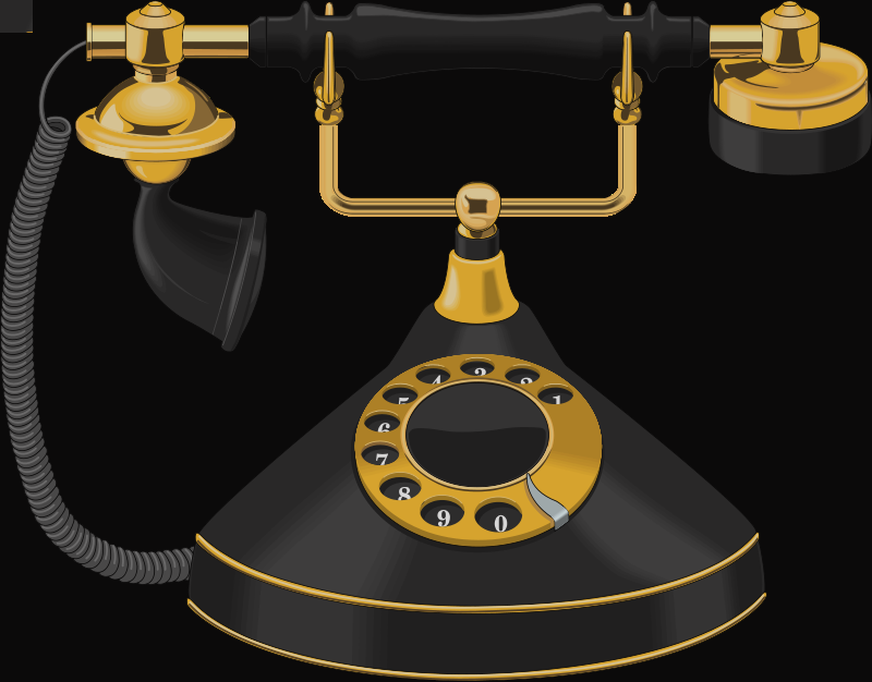 Gold Old Phone Clipart Old Phone Clipart - Phone Vector (800x626), Png Download