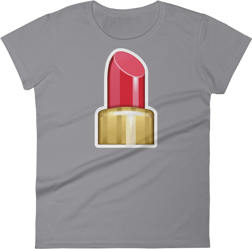 Women's Emoji T Shirt - Lipstick (1000x1000), Png Download