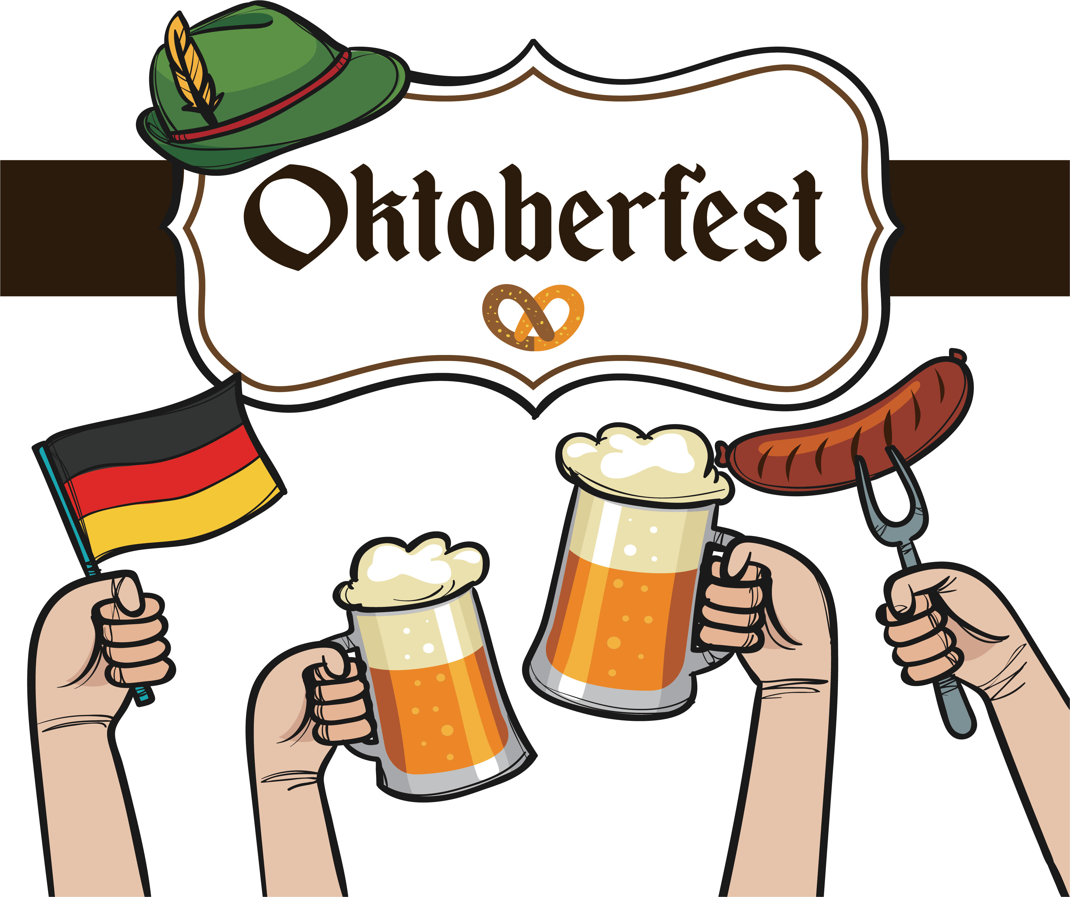 Beer Clip Art Celebrate - Oktoberfest Art (3528x2959), Png Download