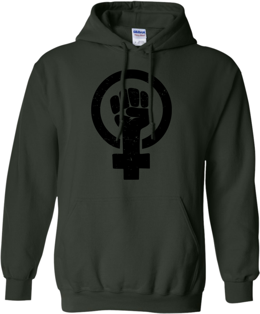 Feminist Raised Fist Distressed Feminist Fist T Shirt - Shirt (1024x1024), Png Download