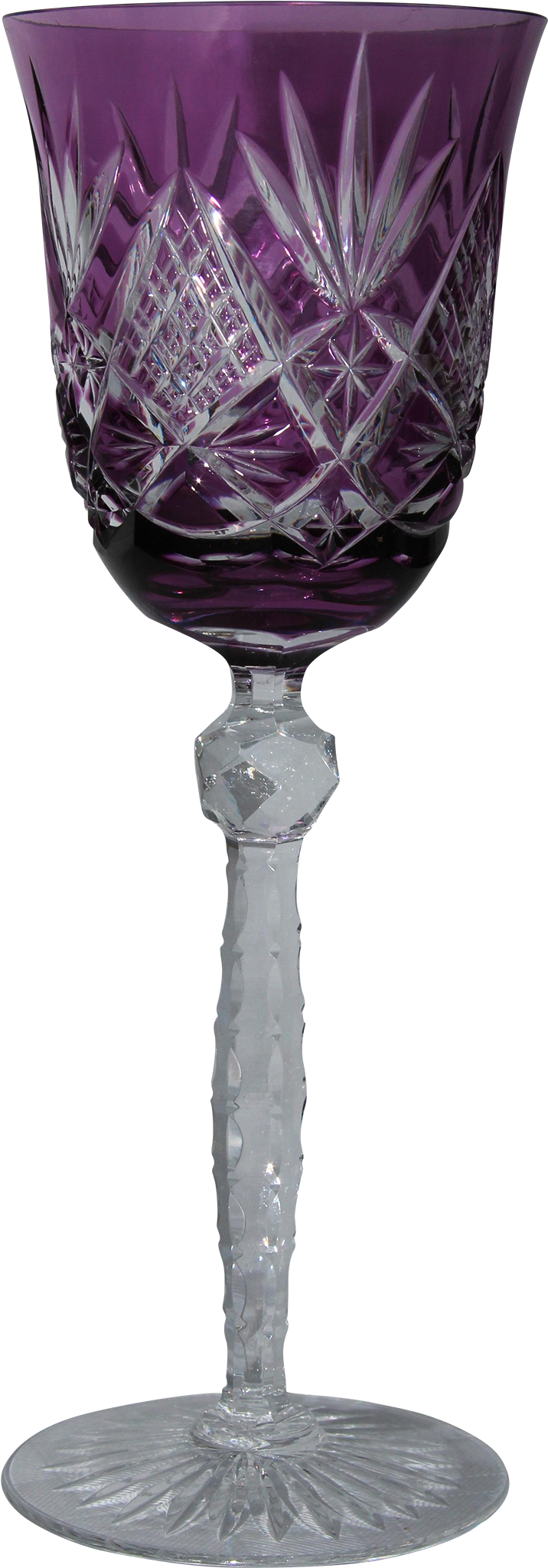 1920's Bohemian Lead Crystal Purple Wine Glass / Goblet - Crystal Glasses Png (2048x2048), Png Download