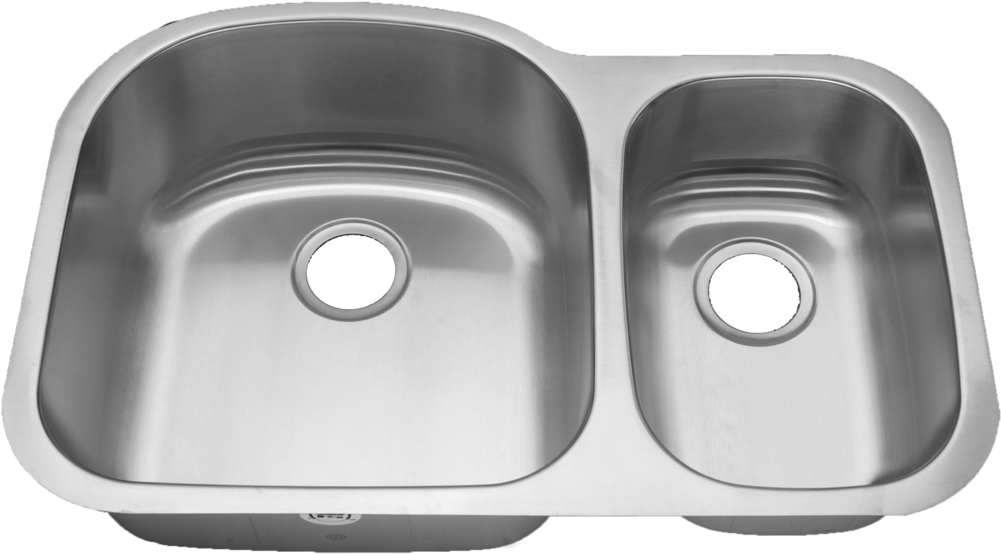 Stainless Steel Undermount Kitchen Sink Double Bowl - Sink (1024x577), Png Download