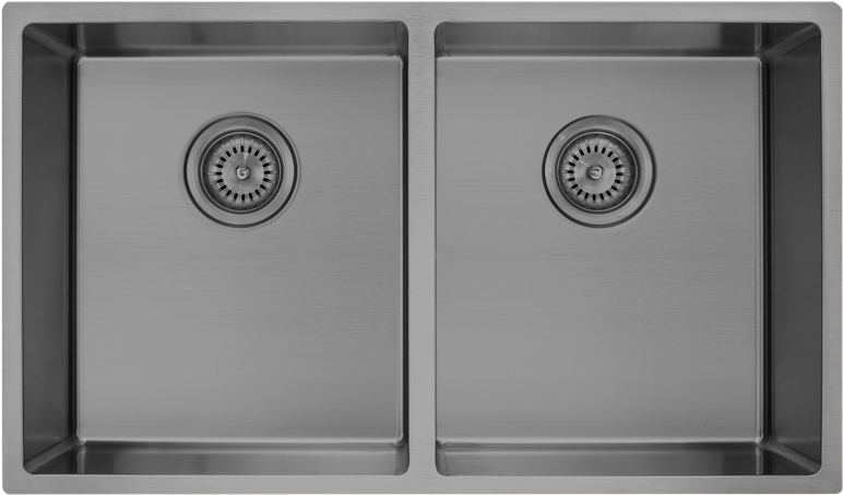 Decorium Gunmetal Inset / Undermount Double Bowl Sink - Kitchen Sink (800x800), Png Download