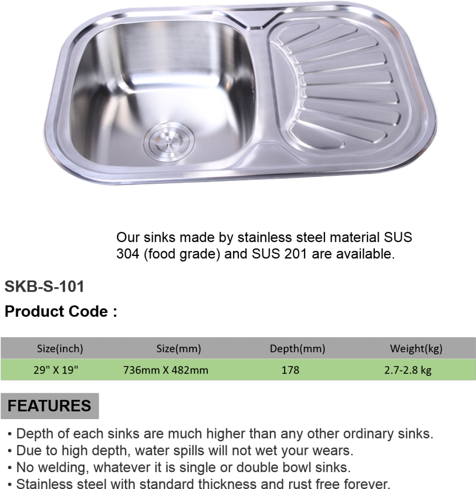 Stainless Steel Kitchen Sink - Skb Sink (990x1200), Png Download