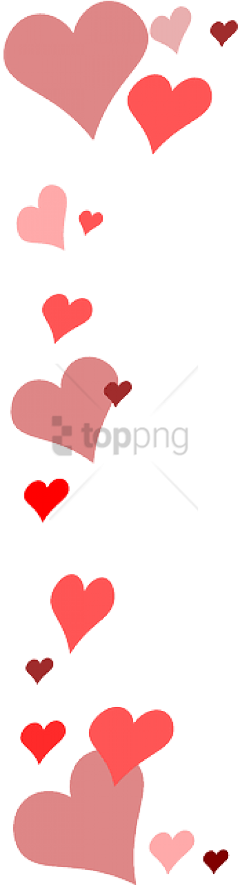 Free Png Download Red Heart Border Transparent Png - Love Heart Border Png (480x1739), Png Download
