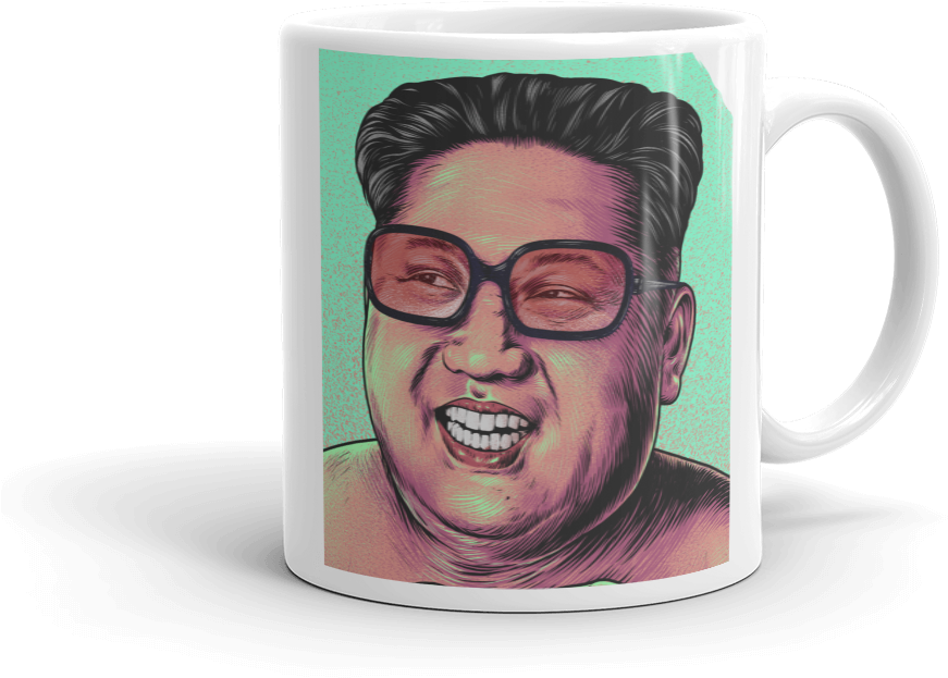 Kim Jong Un Happy Supreme Leader Funny Political Mug - Mug (1000x1000), Png Download