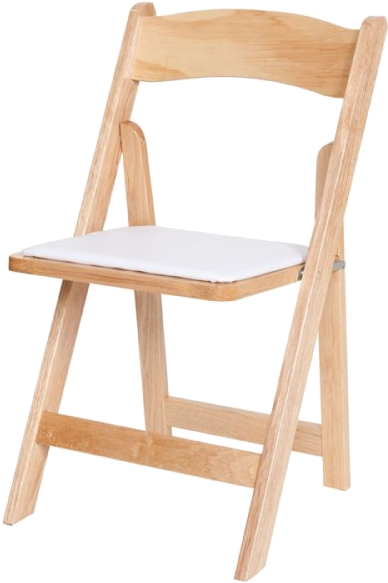 Natural Wood Color Wood Folding Chair New - Folding Chair Wedding Rental (600x600), Png Download